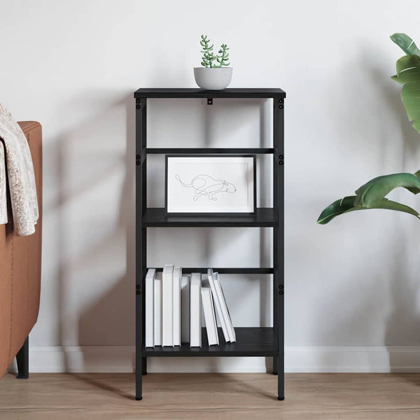 Schwarzes Bücherregal Eichen-Optik