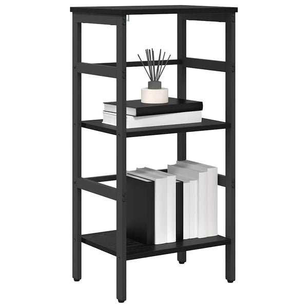 Schwarzes Bücherregal Eichen-Optik