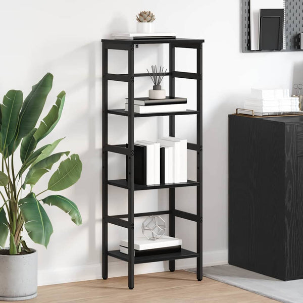 Bücherregal Schwarz Eichen-Optik, 115cm hoch