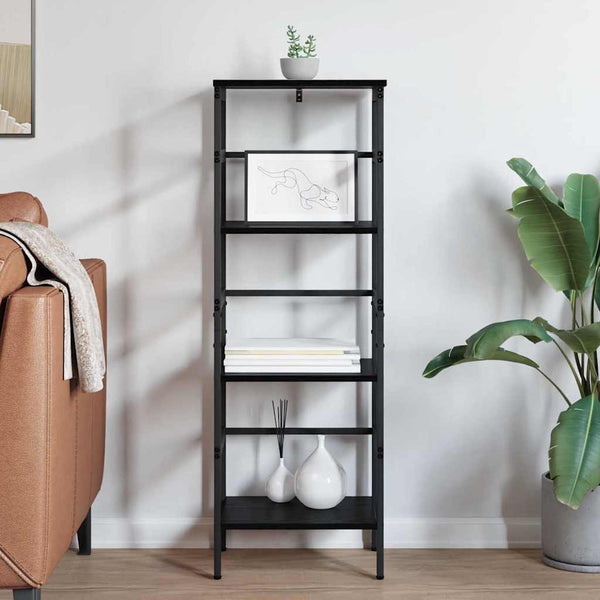 Bücherregal Schwarz Eichen-Optik, 115cm hoch