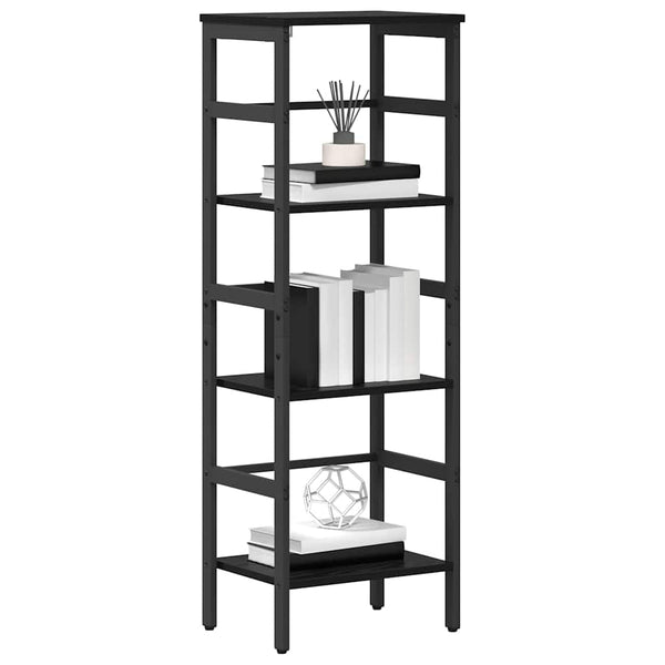 Bücherregal Schwarz Eichen-Optik, 115cm hoch
