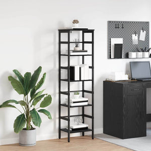 Schwarzes Bücherregal Eichen-Optik