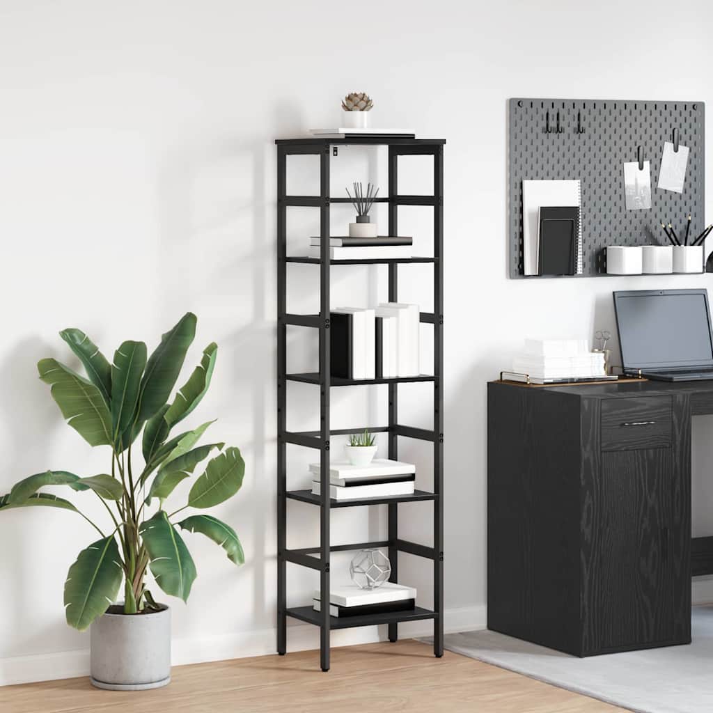 Schwarzes Bücherregal Eichen-Optik