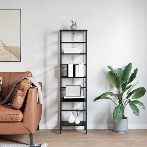 Schwarzes Bücherregal Eichen-Optik