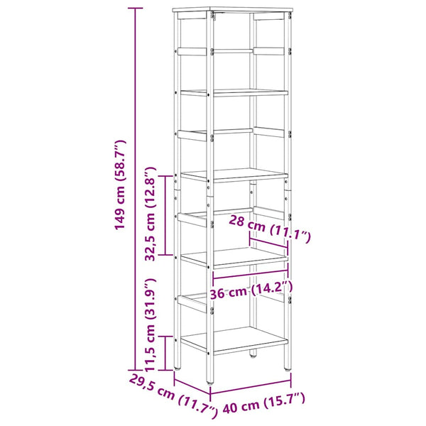 Bücherregal Altholz 149cm