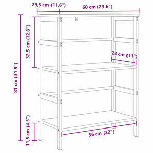 Bücherregal Sonoma Grau 60x81 cm