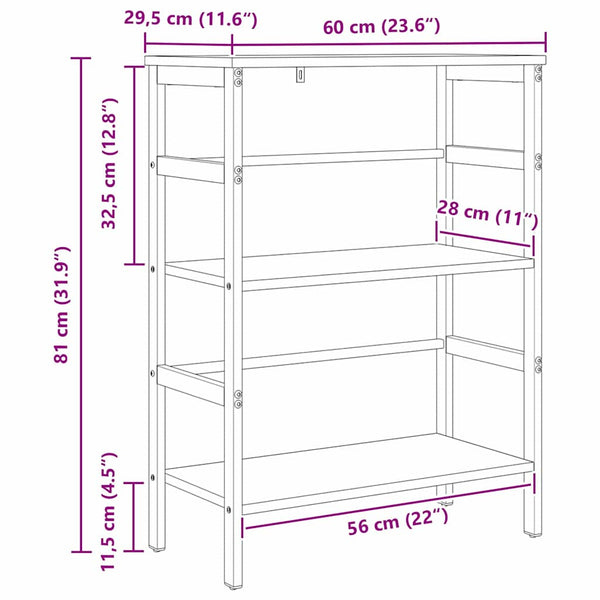 Bücherregal Sonoma Grau 60x81 cm