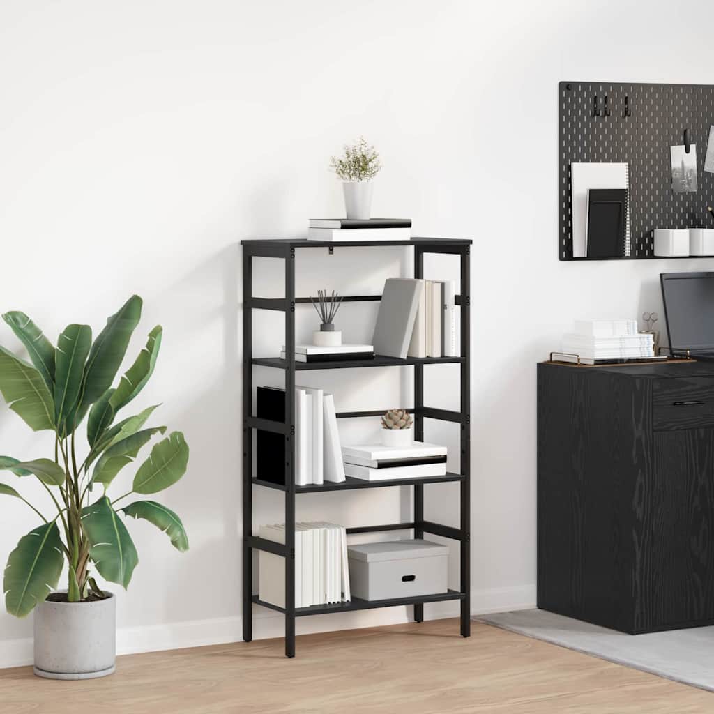 Bücherregal Schwarz Eichen-Optik