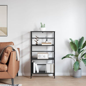 Bücherregal Schwarz Eichen-Optik
