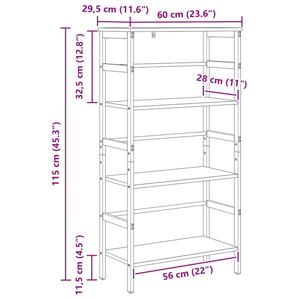Bücherregal Artisan Eiche 60x115 cm