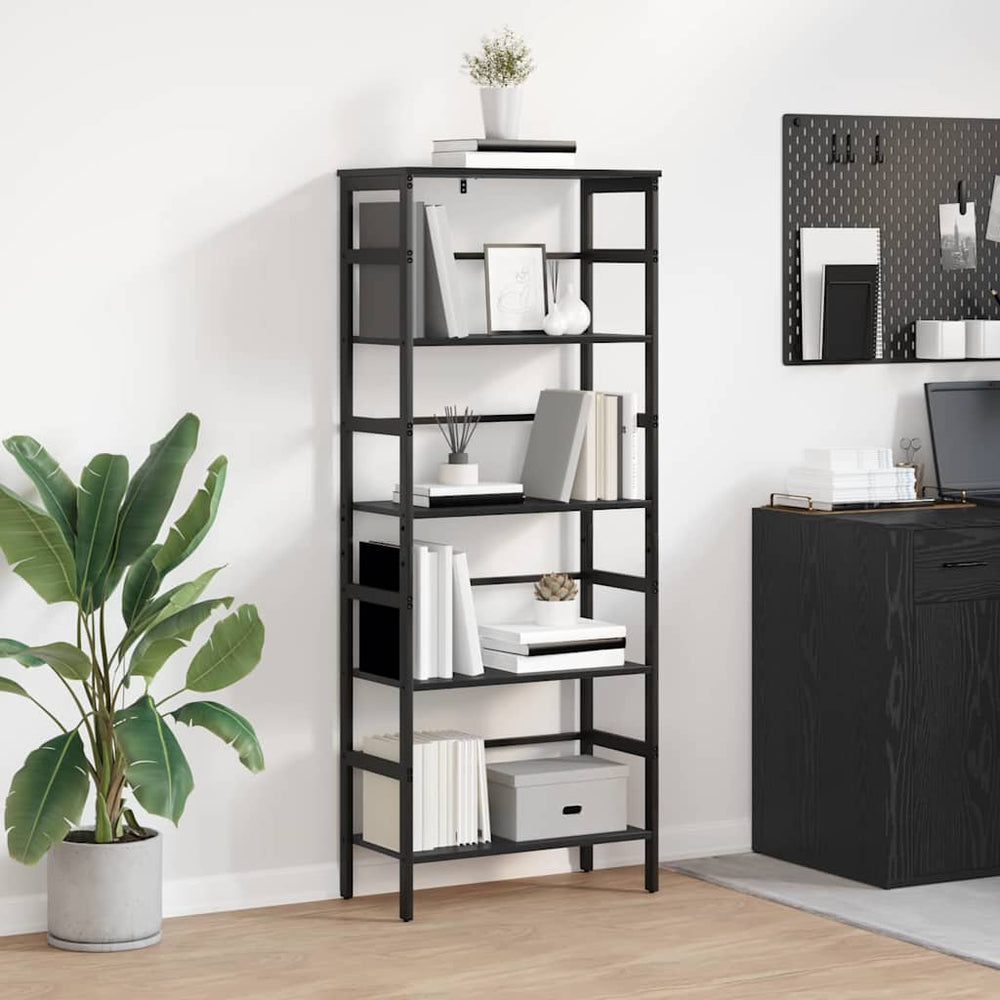 Bücherregal Schwarz Eichenoptik