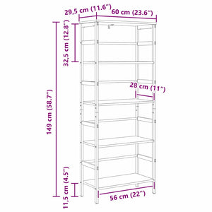 Graues Bücherregal Sonoma, 60 cm