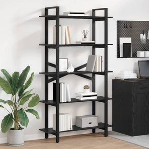 Bücherregal Schwarz Eichen-Optik 100cm