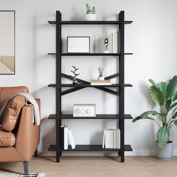 Bücherregal Schwarz Eichen-Optik 100cm