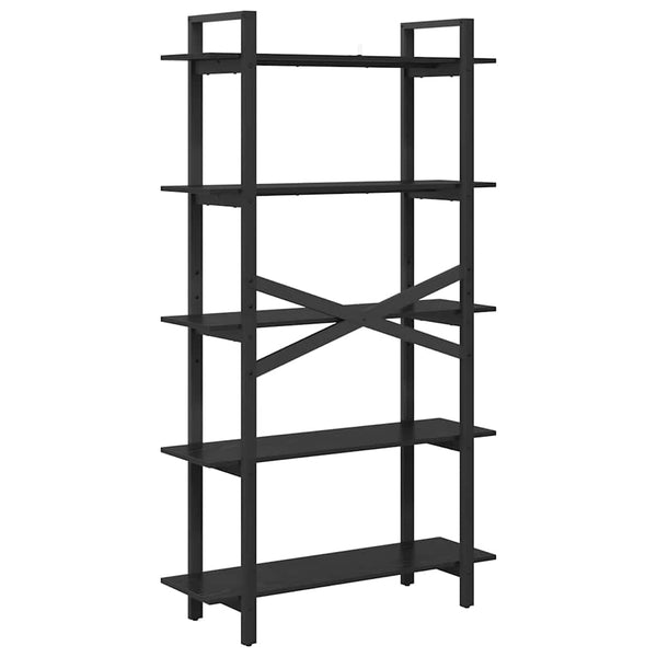 Bücherregal Schwarz Eichen-Optik 100cm