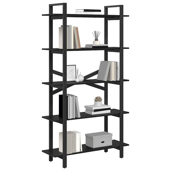 Bücherregal Schwarz Eichen-Optik 100cm
