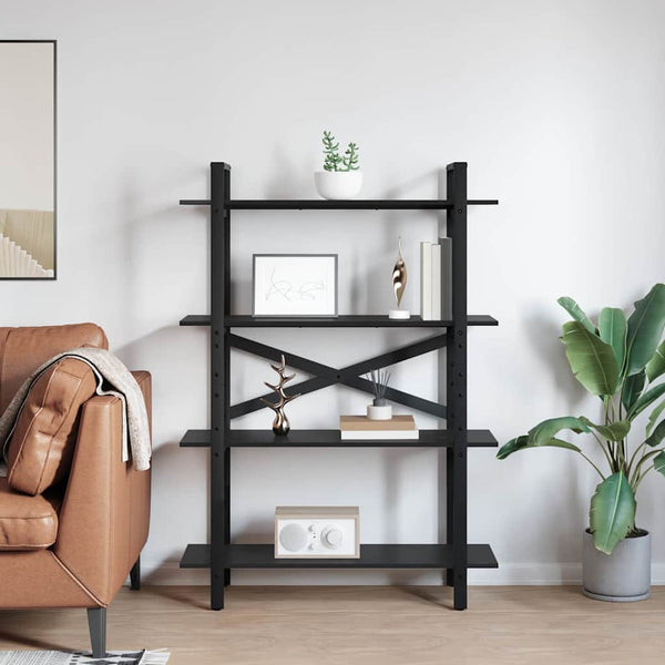 Bücherregal Schwarz Eichenoptik 100x140 cm