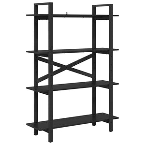Bücherregal Schwarz Eichenoptik 100x140 cm