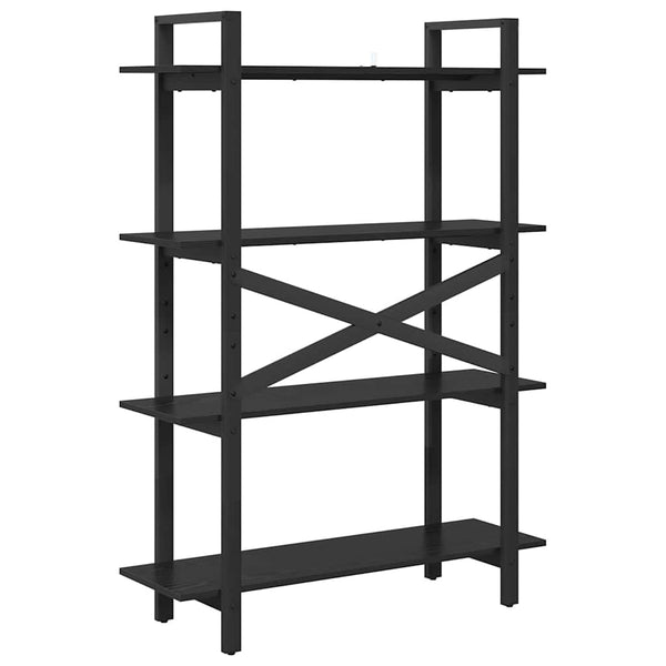 Bücherregal Schwarz Eichenoptik 100x140 cm