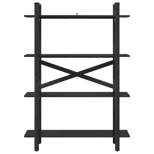 Bücherregal Schwarz Eichenoptik 100x140 cm