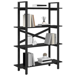 Bücherregal Schwarz Eichenoptik 100x140 cm