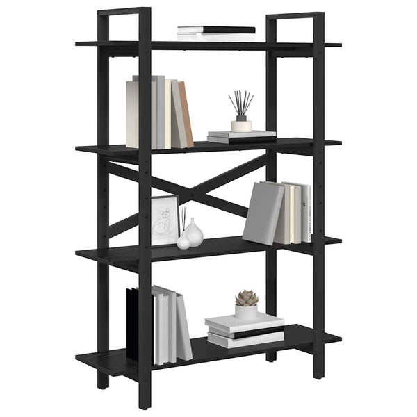 Bücherregal Schwarz Eichenoptik 100x140 cm