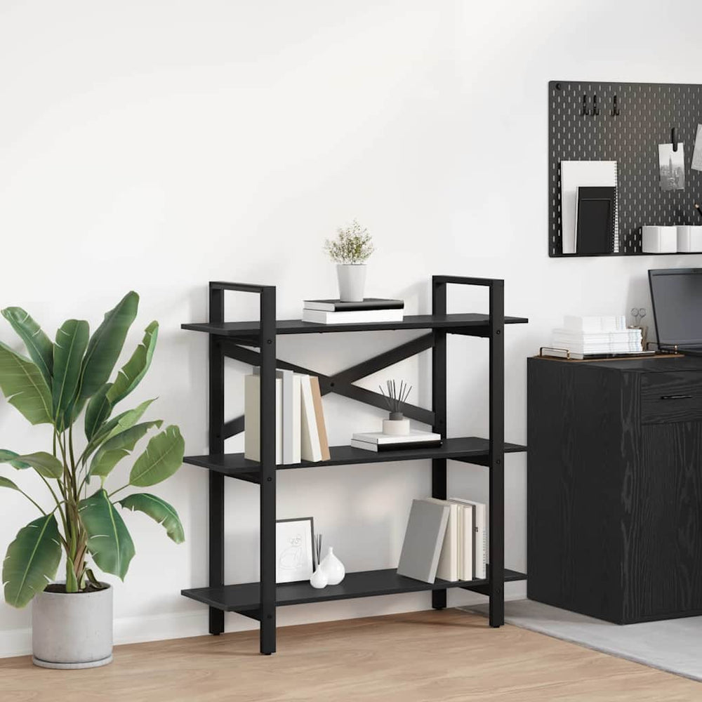 Bücherregal Schwarz Eiche 100 cm