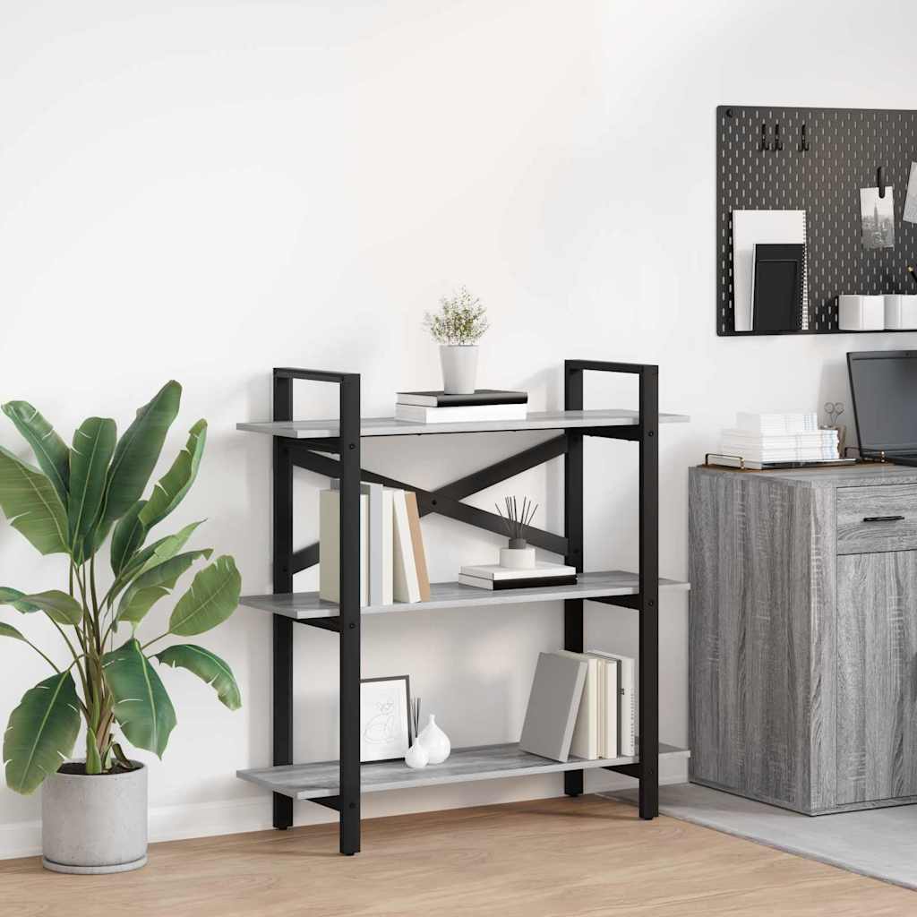 Bücherregal Grau Sonoma 100 cm