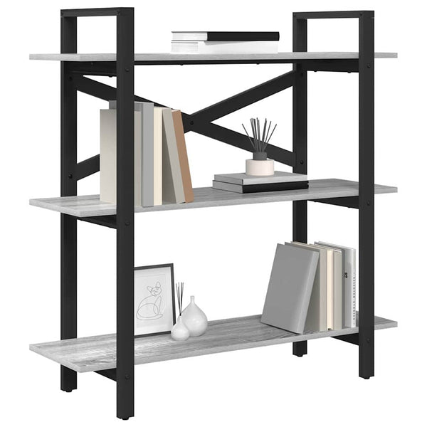 Bücherregal Grau Sonoma 100 cm