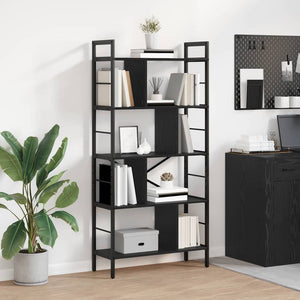 Bücherregal Schwarz Eichenoptik 156cm
