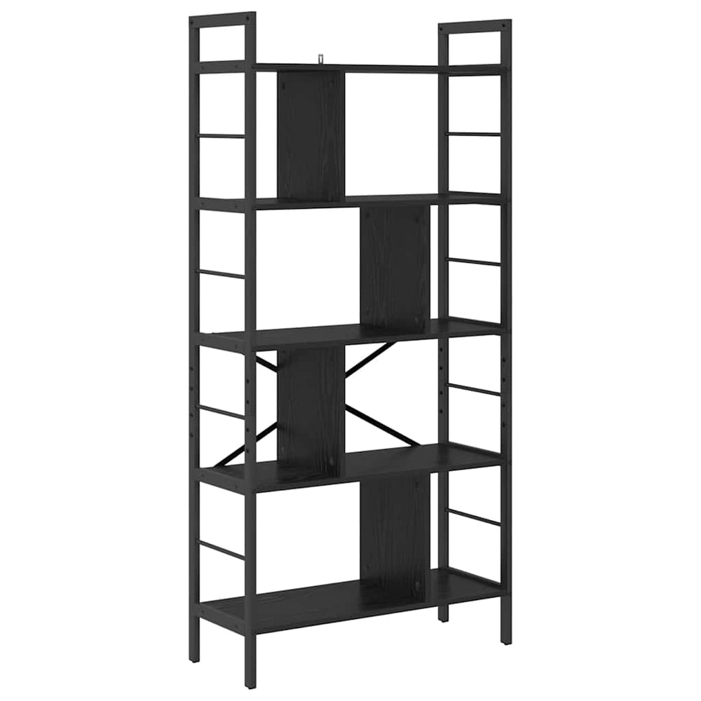 Bücherregal Schwarz Eichenoptik 156cm