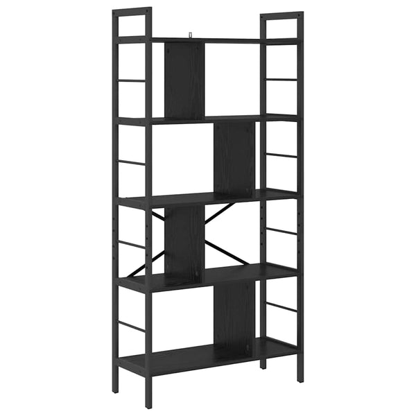 Bücherregal Schwarz Eichenoptik 156cm