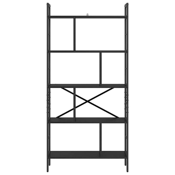 Bücherregal Schwarz Eichenoptik 156cm