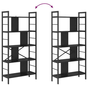 Bücherregal Schwarz Eichenoptik 156cm