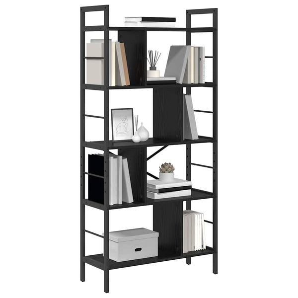 Bücherregal Schwarz Eichenoptik 156cm
