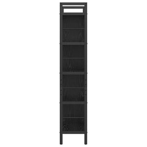 Bücherregal Schwarz Eichenoptik 156cm