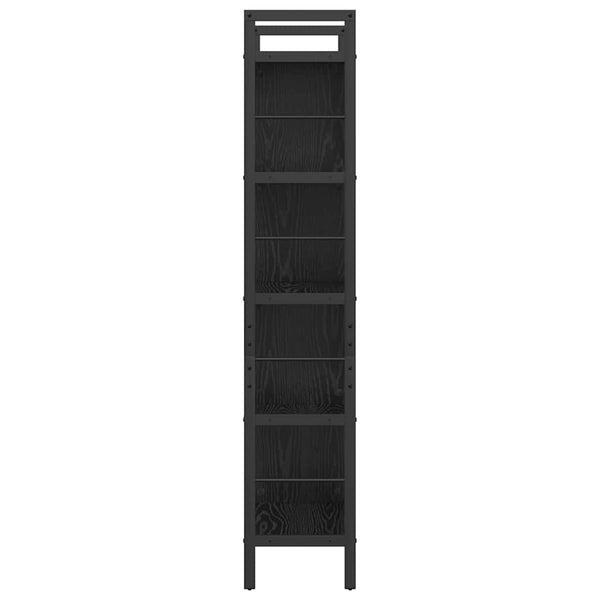 Bücherregal Schwarz Eichenoptik 156cm