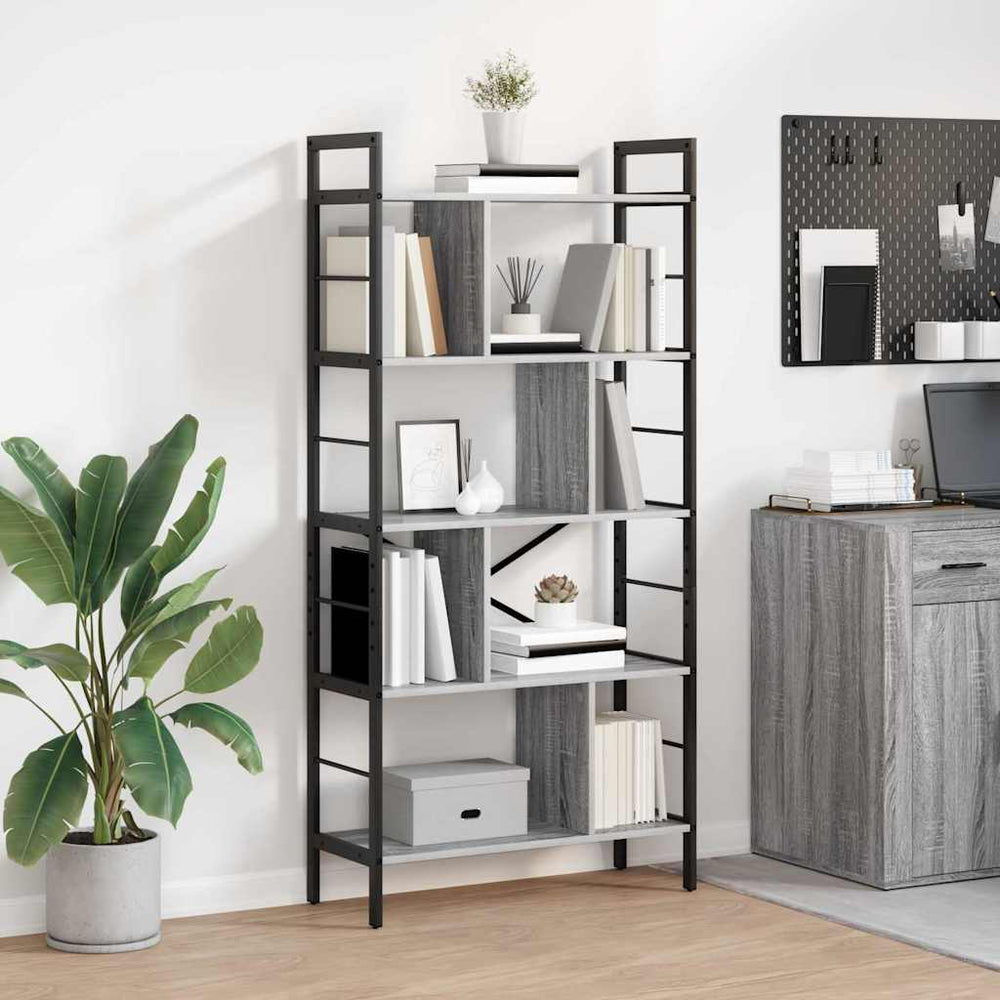 Bücherregal Sonoma Grau 75x30x156cm
