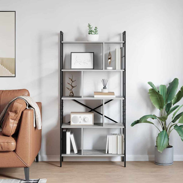 Bücherregal Sonoma Grau 75x30x156cm