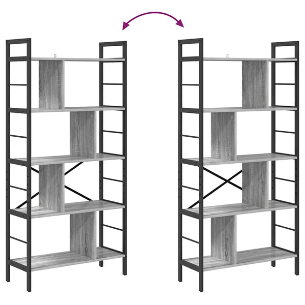 Bücherregal Sonoma Grau 75x30x156cm