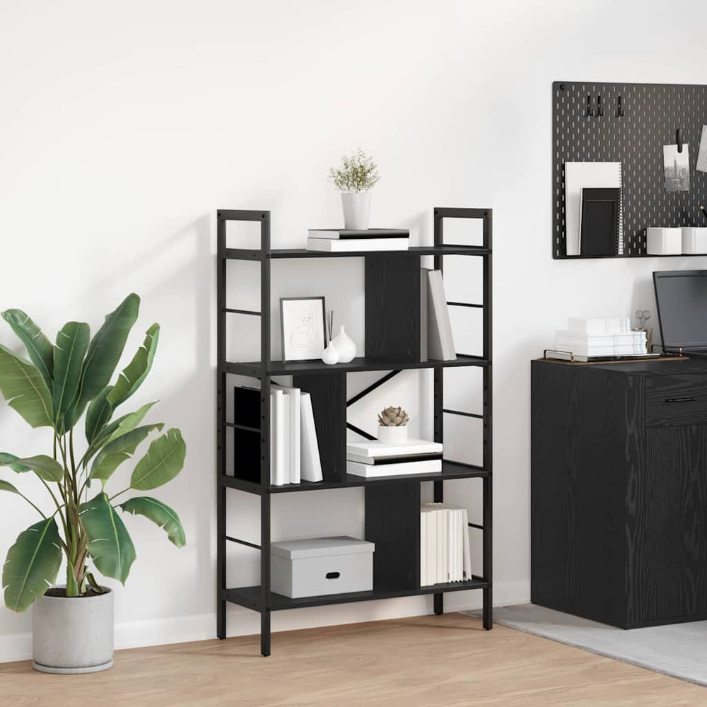 Bücherregal Schwarz Eichen-Optik