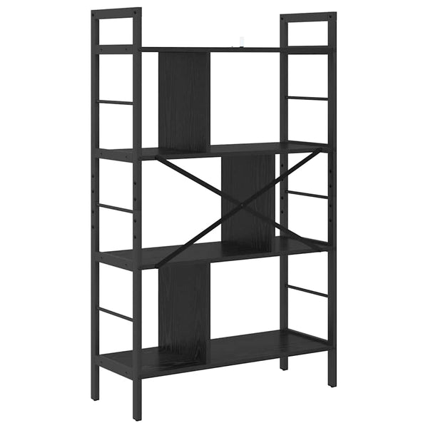 Bücherregal Schwarz Eichen-Optik