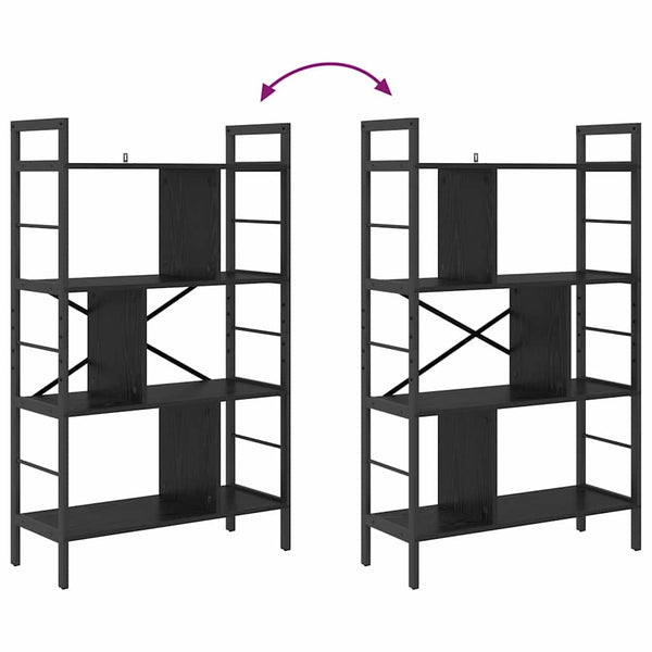 Bücherregal Schwarz Eichen-Optik