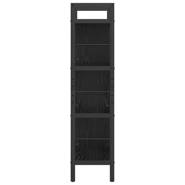 Bücherregal Schwarz Eichen-Optik