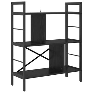 Bücherregal Schwarz Eichenoptik 91cm
