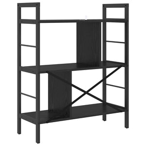Bücherregal Schwarz Eichenoptik 91cm