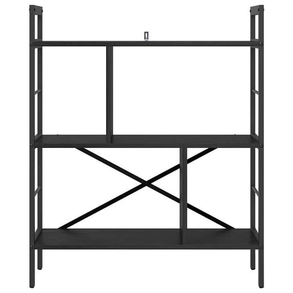 Bücherregal Schwarz Eichenoptik 91cm