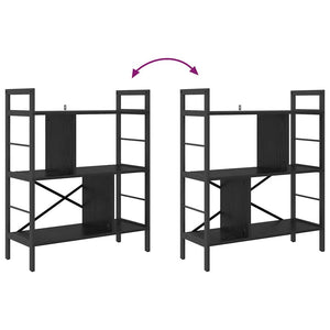Bücherregal Schwarz Eichenoptik 91cm