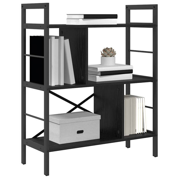 Bücherregal Schwarz Eichenoptik 91cm