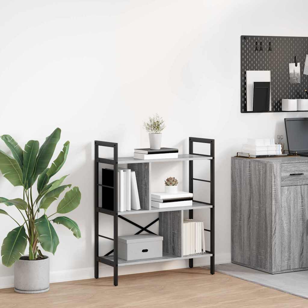 Bücherregal Grau Sonoma 75x91 cm